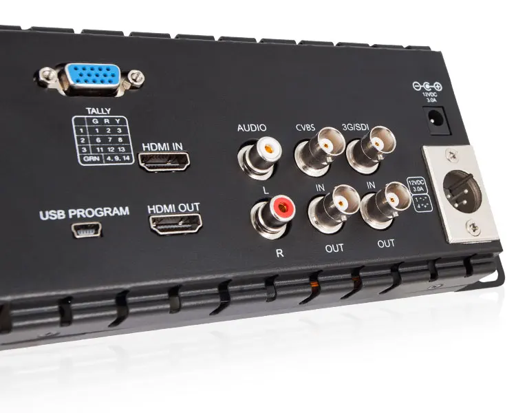 Triple 5 Inch 2RU 800x480 Broadcast LCD Rack Mount Monitor with 3G-SDI, HD-MI, AV input and output T51