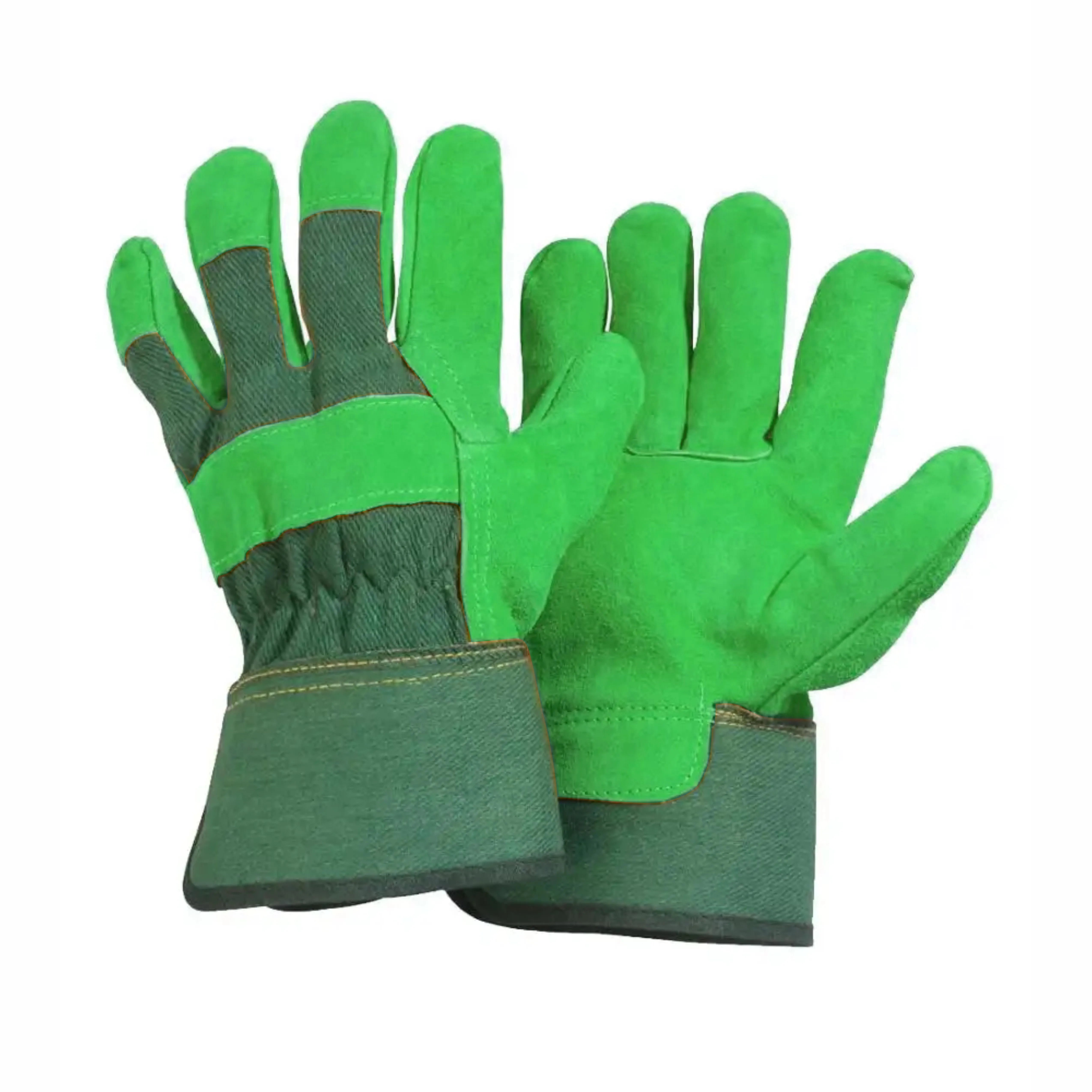 Premium Quality Split Leather Working Gloves Yellow Cowhide Leather Canadian Rigger Gloves for Industrial Safety Hand Protection