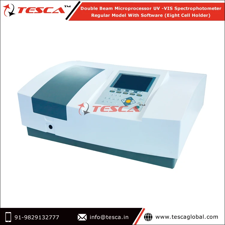 Double Beam Microprocessor UV -VIS Spectrophotometer Regular Model With Software (Eight Cell Holder) from India