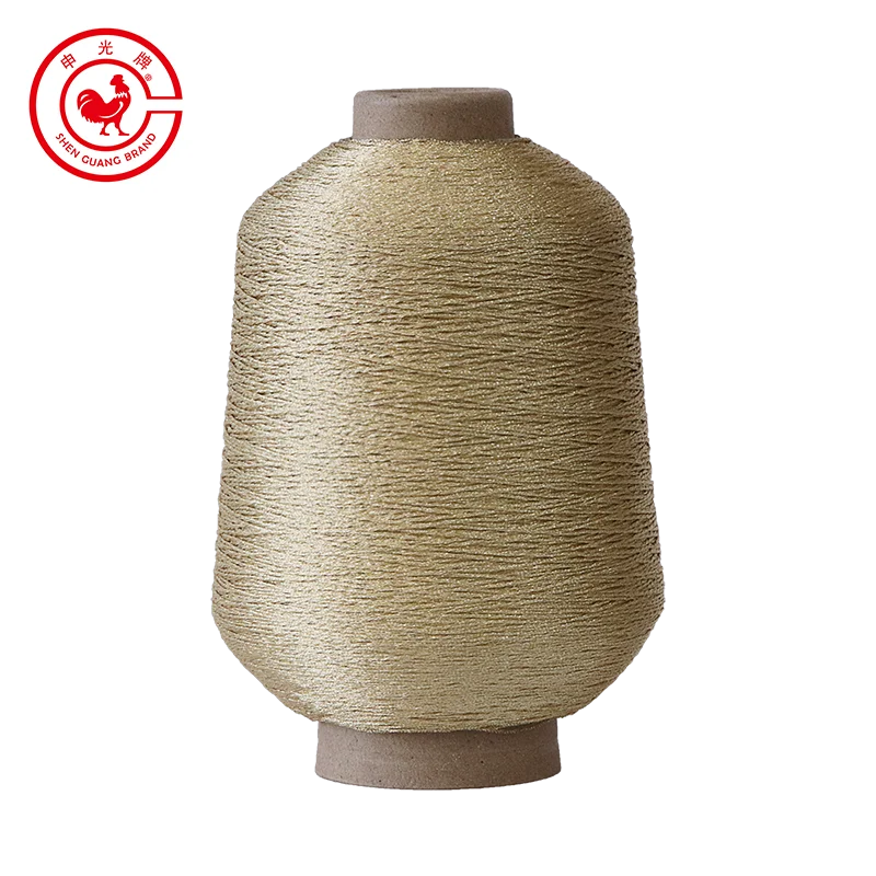 Different Colors Thick Knitting Gold Embroidery Polyester Metallic Yarn ST Type For Weaving