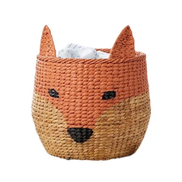 Hot Deal Cute Animal Storage Seagrass Woven Baskets Decorative Collapsible Clothing Hamper Wholesale Handmade Home Organization