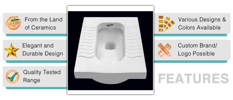 Premium Grade 100% Ceramic Material White Indian Style Squat Pan Toilet for Bulk Purchasers at Affordable Market Price