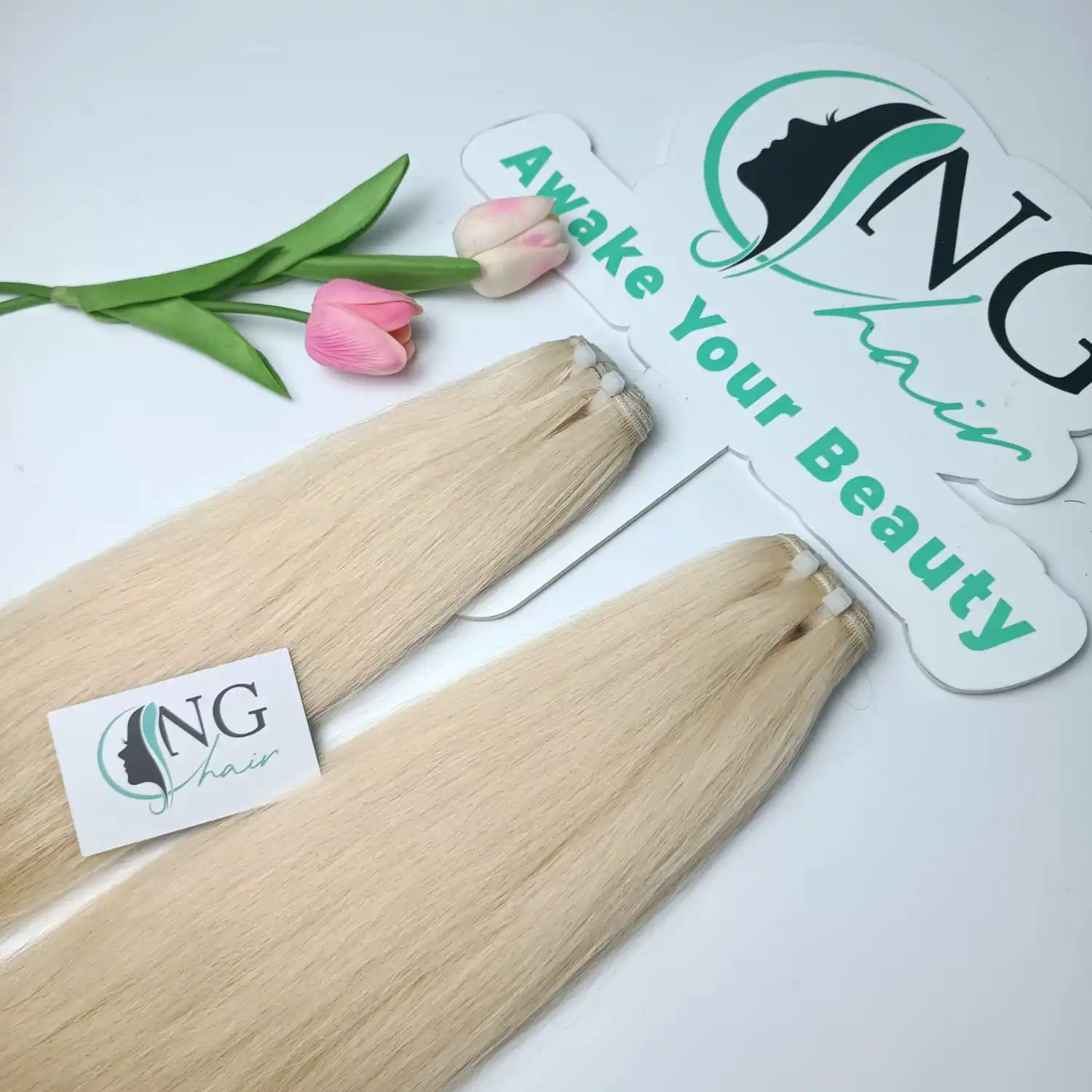 Top Product High Quality Straight Style Weft Hair Extensions With Blonde Color For Women