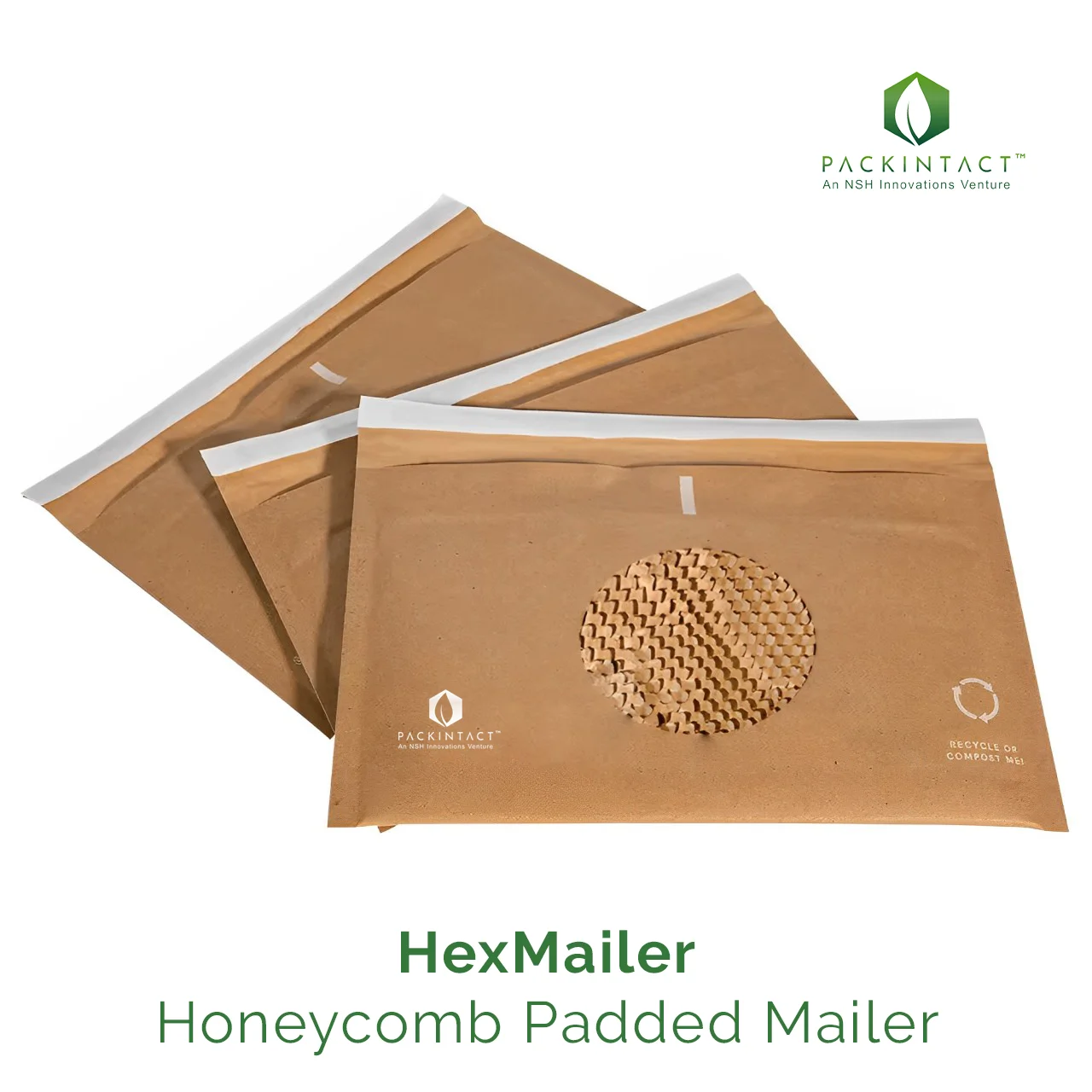 Biodegradable Honeycomb Kraft Padded Mailer Customize Logo Printing Paper Cushion Envelope for Shipping