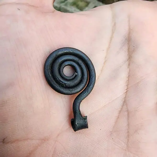 Top Quality Hand Forged Snake Shape Amulet, Blacksmith, Viking, Norse, Pendant, Jeweler, Iron, Steel, History, Pagan, Necklace