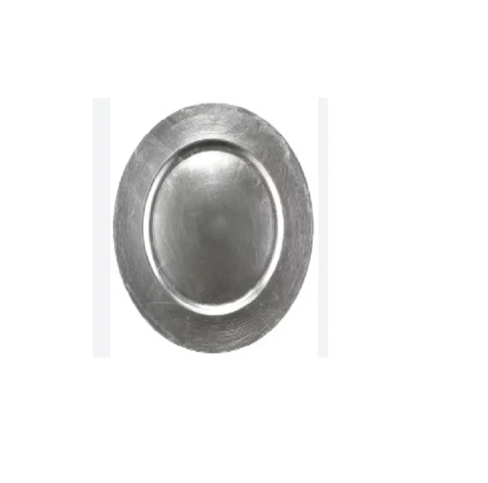 Copper Color Hammered Metal Charger Plate Wedding and Party Decoration Food Serving Plate Wholesale Clear Beaded Charger Plates