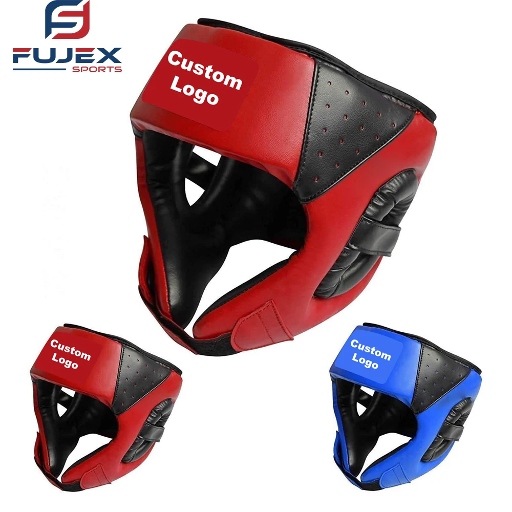 Professional Custom Competition Activities Boxing Headgear Blue Red Top Ten Model Head Guard Boxing Oem Custom Head Guard
