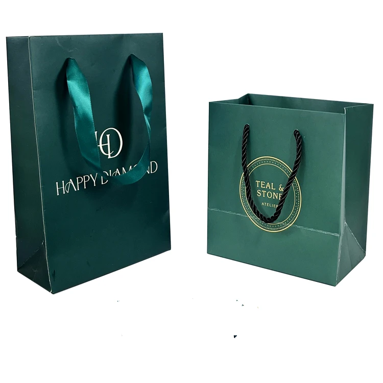 Customized logo white printed promotional paper foiled beachwear clothes packaging shopping bags with brand name