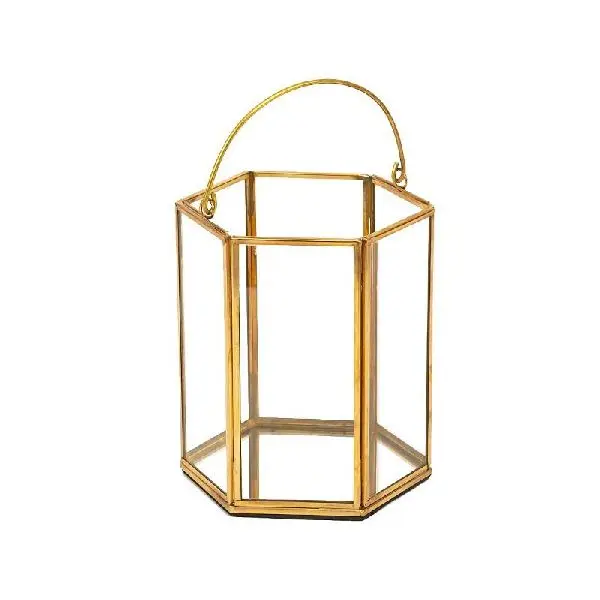 Different Design Wedding Decor Glass Silver Gold Candle Holder Stainless Steel Cheap Decorative Hanging Candle Mini Lanterns