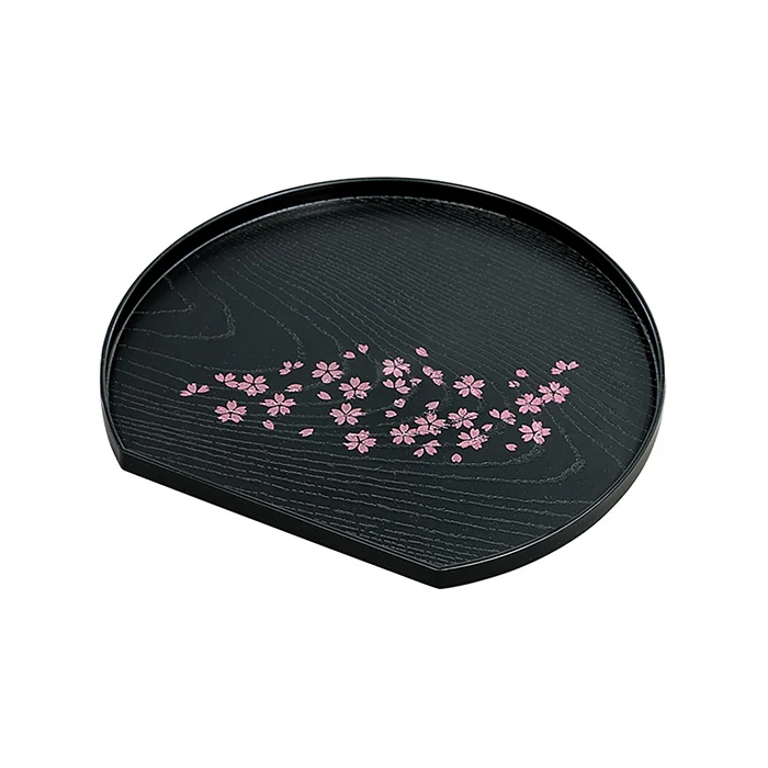 Custom Semicircle Plastic Cherry Blossom Fruit Small Party Restaurant Tray Tableware