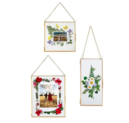 Tabletop Brass Metal Glass Frame High Selling Wall Picture Photo Glass Mirror Frame Decorative Living Room Bathroom