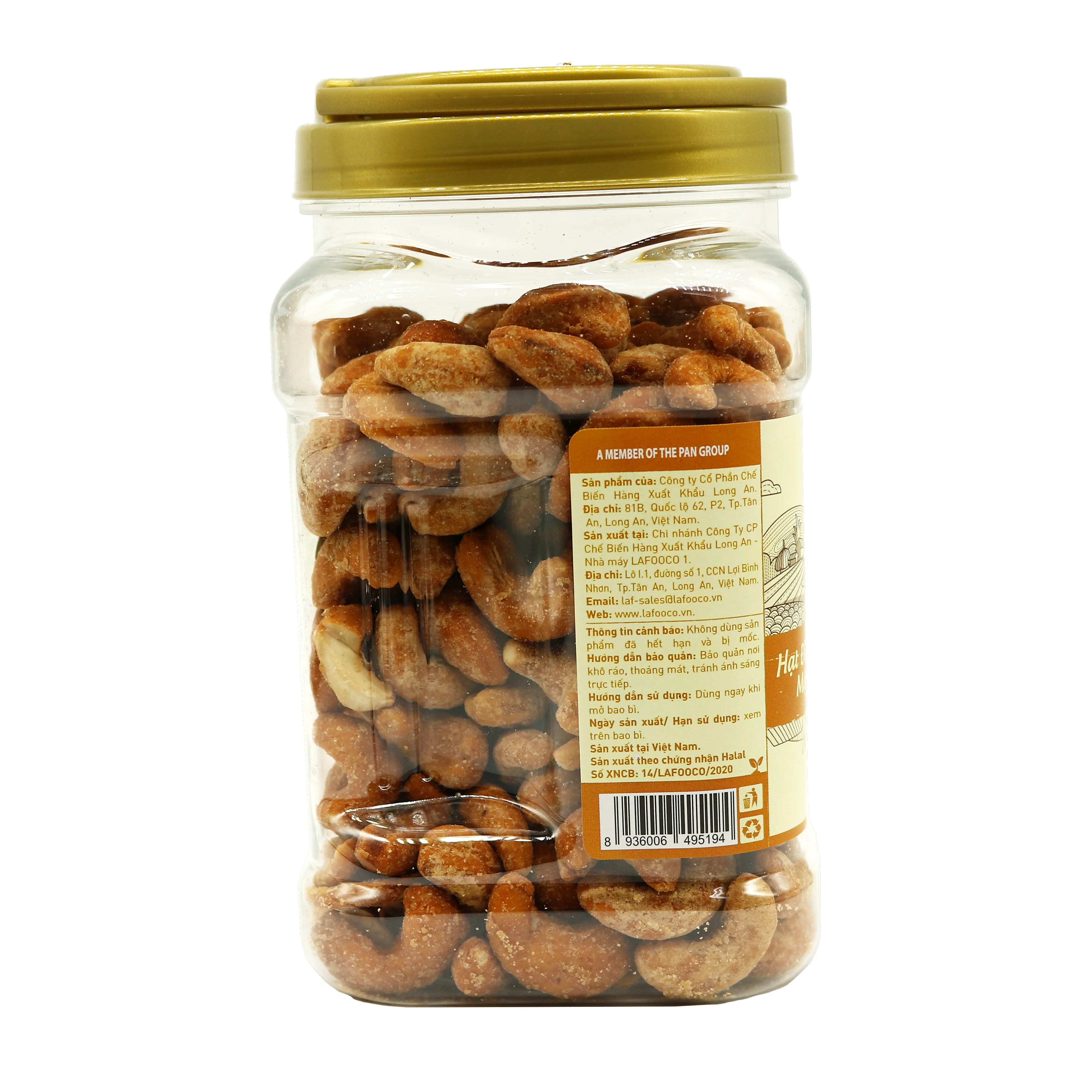 Honey Roasted Vietnam Cashew nuts LAFOOCO 450g Plastic Jars