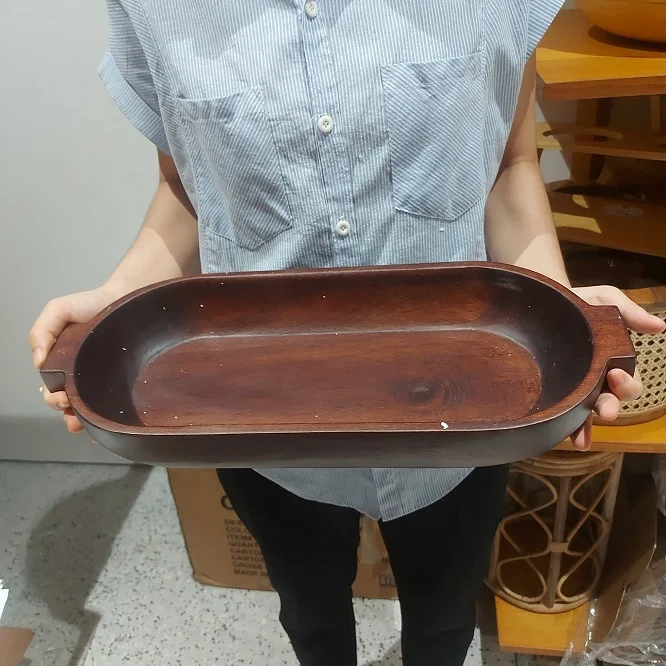 Cheap  price wooden dough bowls for kitchen  rustic wooden bowls table top  natural color heart shaped wooden bowl