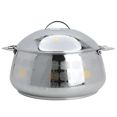 Elegant Modern Design Round Shape Steel Casserole Hot Pot For Food Serving With Hammered Lid Best For Home Hotel And Restaurant