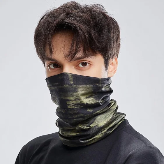 Custom Printed Logo Motorcycle Face Cover Warmer SeamlessTube Neck Gaiters Polyester Sports Headband Bandana Scarf For Men