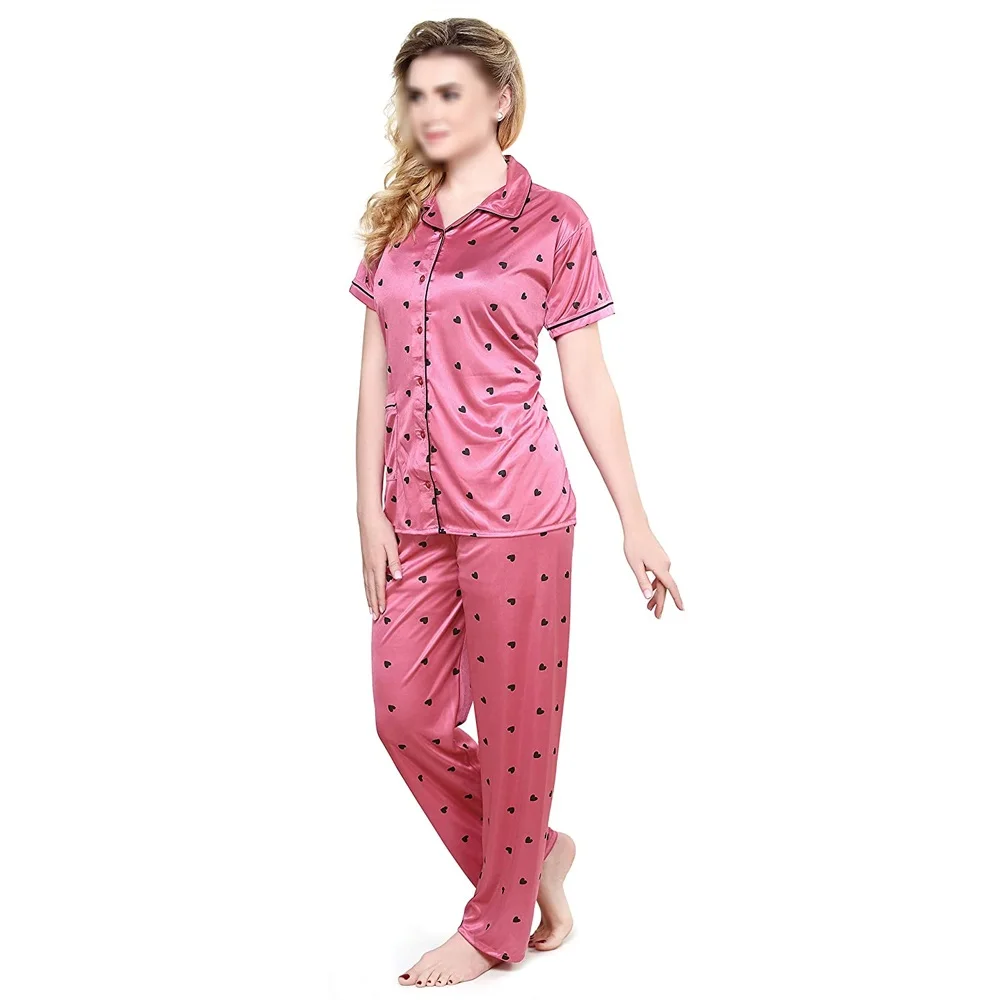 OEM/ODM Custom Made Satin and Lace Sleep Wear for Women Hot Sale Outclass 2-Piece Nightwear for Girls Summer Fall Sleep Wear