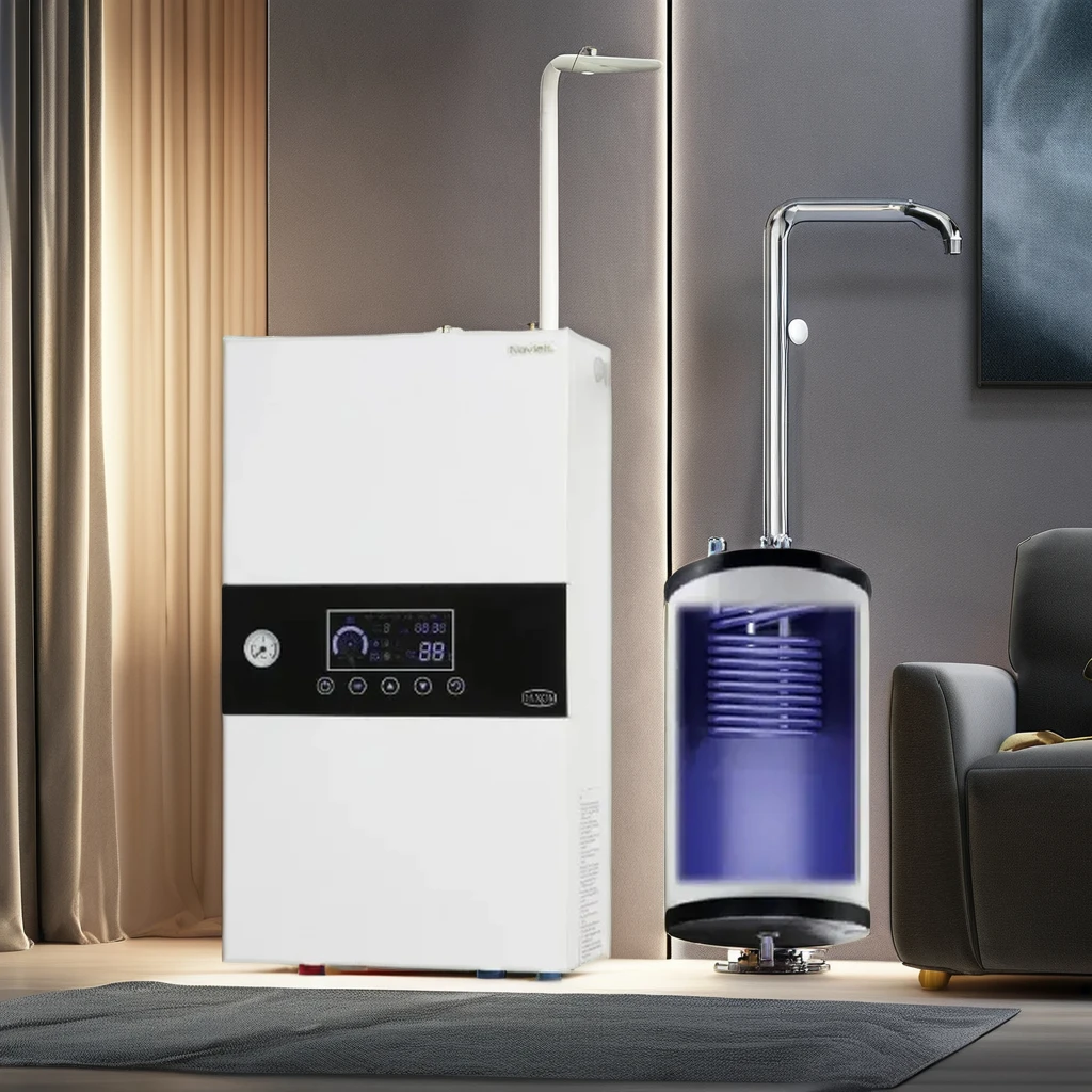 220 Volt Electric Boiler with Built-in 50 Liter Tank Includes Pump and Two Expansion Tanks Water Heaters Product