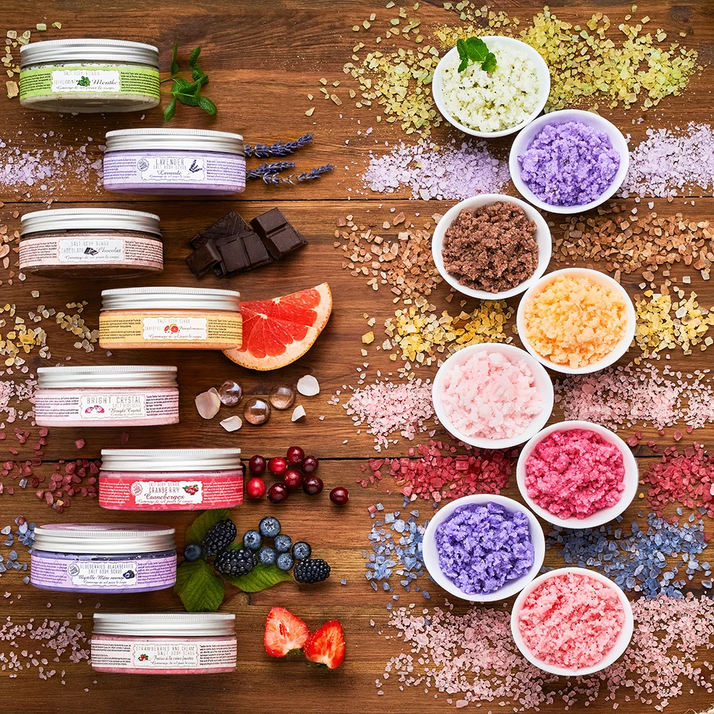 Juicy Salt Body Scrub 300g Cranberry Private Label Wholesale Best Seller All Skin Type Amazing Fragrance Shower Bath Sauna Use
