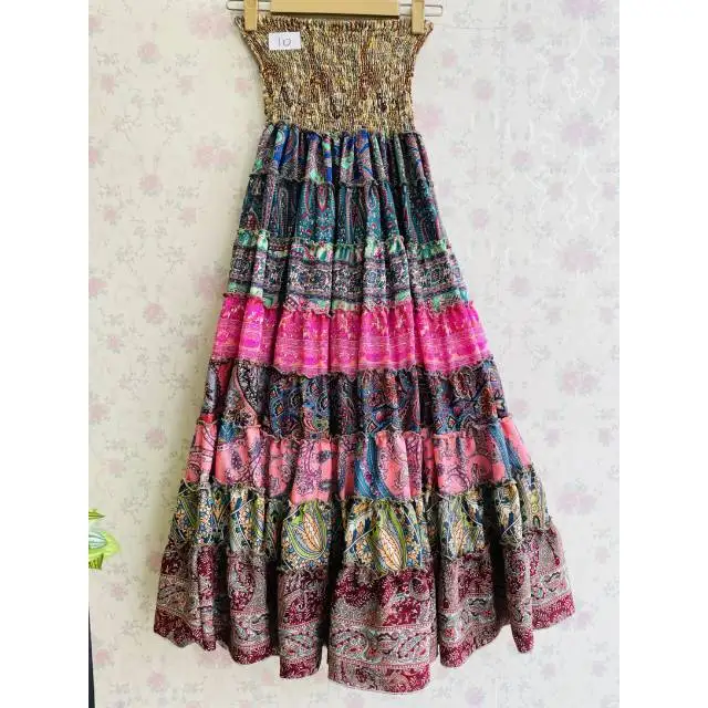 Высококачественная Повседневная Женская длинная юбка из шелковой ткани