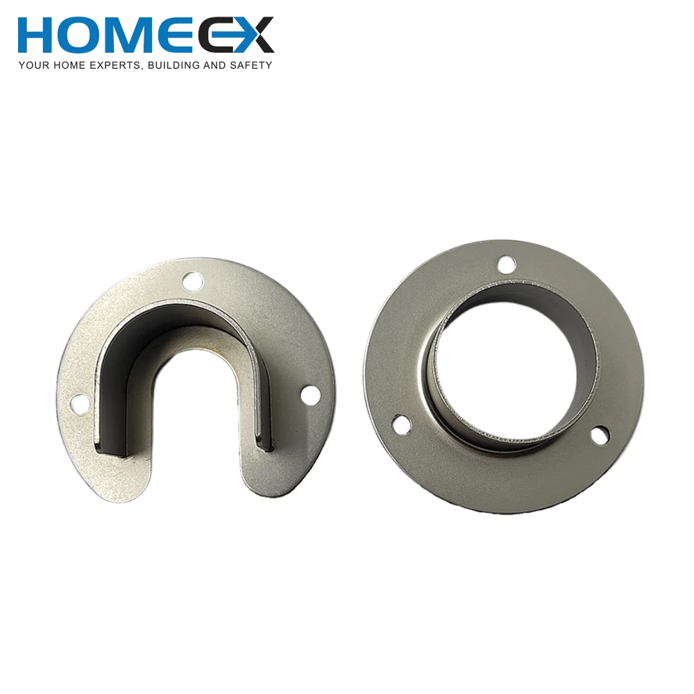 Wall-Mounted Closet Pole Sockets Flange Rod