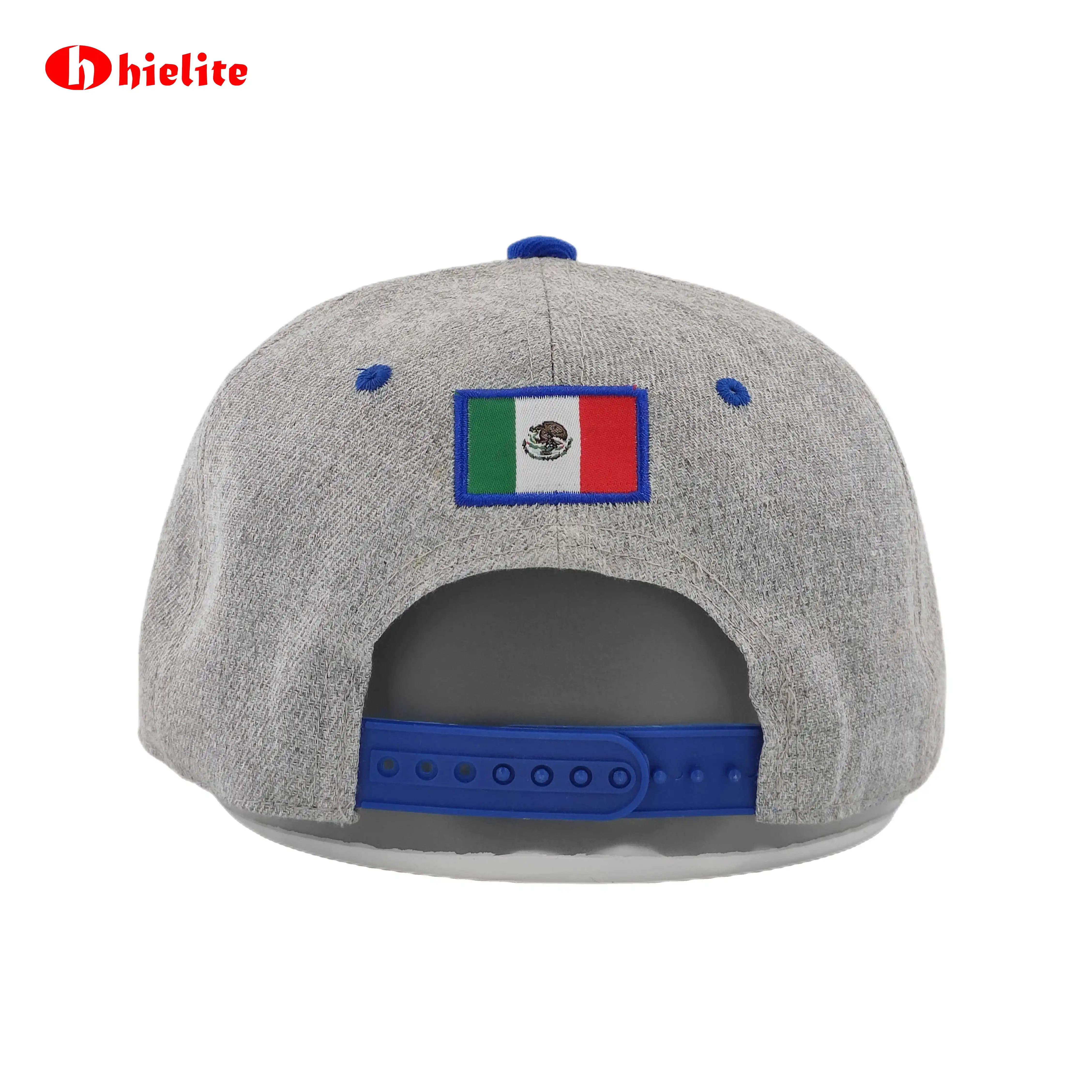 Snapback Caps 6 Panels Fashionable High Quality Wholesale Customized Three Styles Grey Cotton Logo Flat Brim Sports Caps