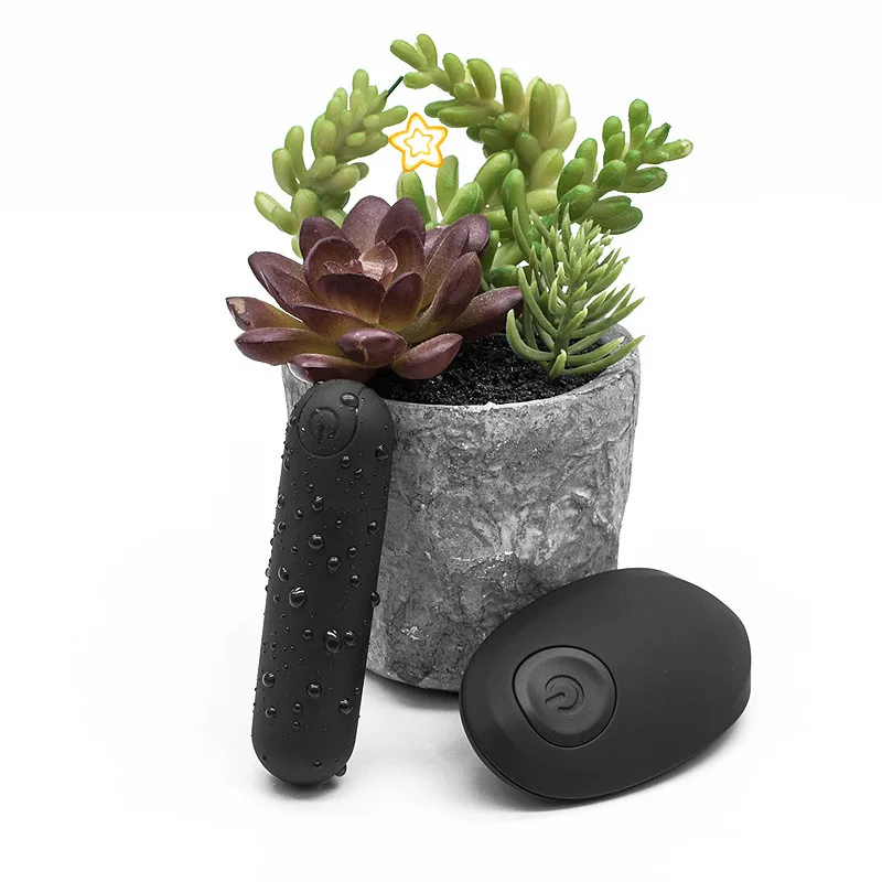 Wireless Remote Control USB Rechargeable Waterproof Mini Bullet Vibrator With Black Color