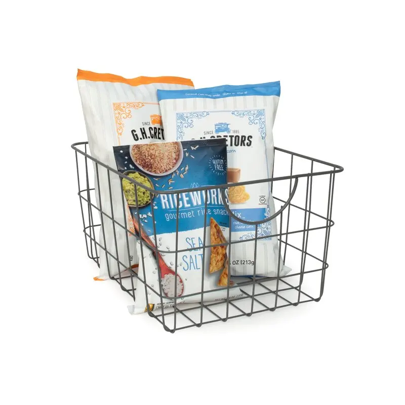 Open Wire Design Storage Basket With Handy Cut Out Handles Organize Any Room In Your Home With This Versatile Basket