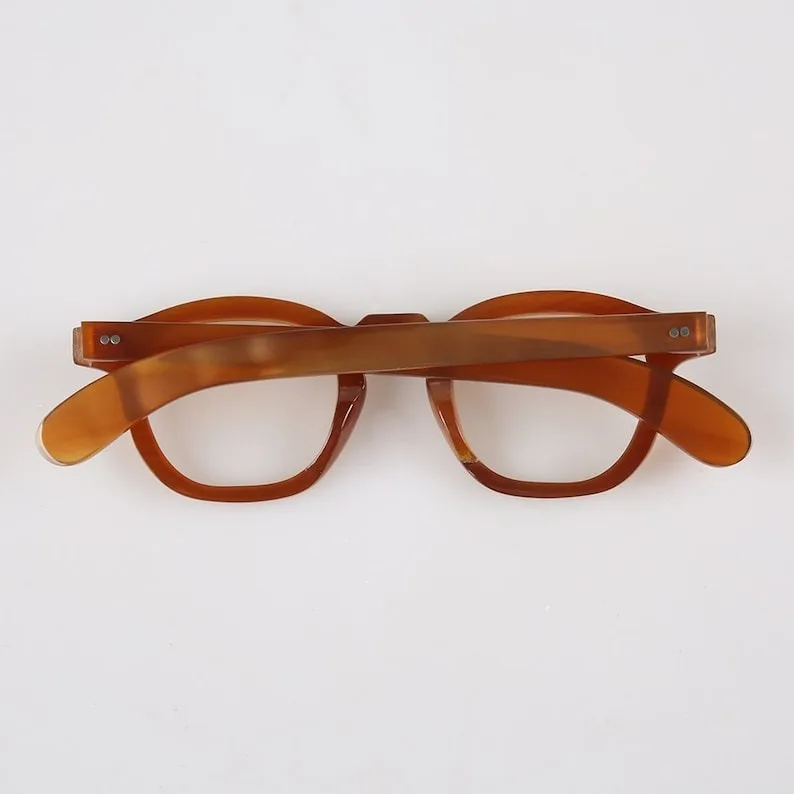 High Quality Handmade Real Buffalo Horn Sunglasses Classic round Blue Moon Style in Polished Beige Color for Exports