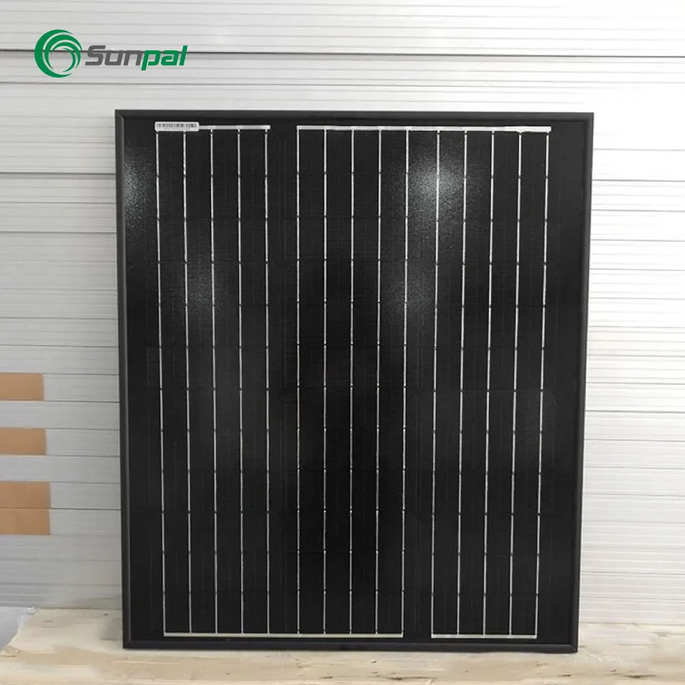 Sunpal Small Solar Energy Panel 50W 120Wmono Crystalline Panel All Black