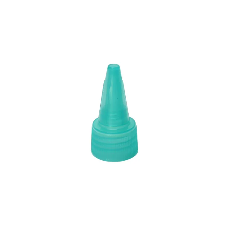 Custom  screw plastic sharp pointed mouth twist cap lids push pull bottle cap for squeeze bottle