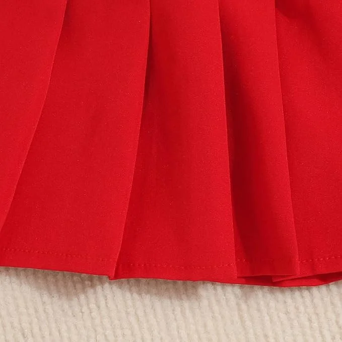 Valentines Day Kids Girls Clothes Sets 2pcs Love Heart Print Long Sleeve Sweatshirt Top+Skirt Outfit Wholesale Spring Clothing