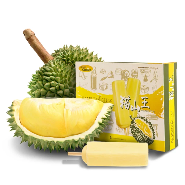 Wholesales Durian Musang king icecream flavour Bamboostick Ice Cream Potong Traditional Dessert Series made by real fruit