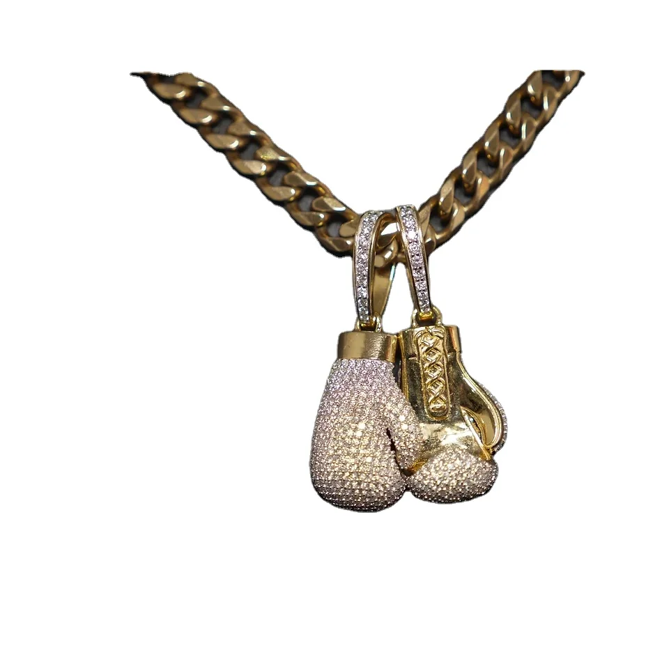 Genuine Grade Captivating Boxing Glove Pendant with Unique Designed Solid 10KT and 14 KT Metal Hip Hop Pendant For Sale