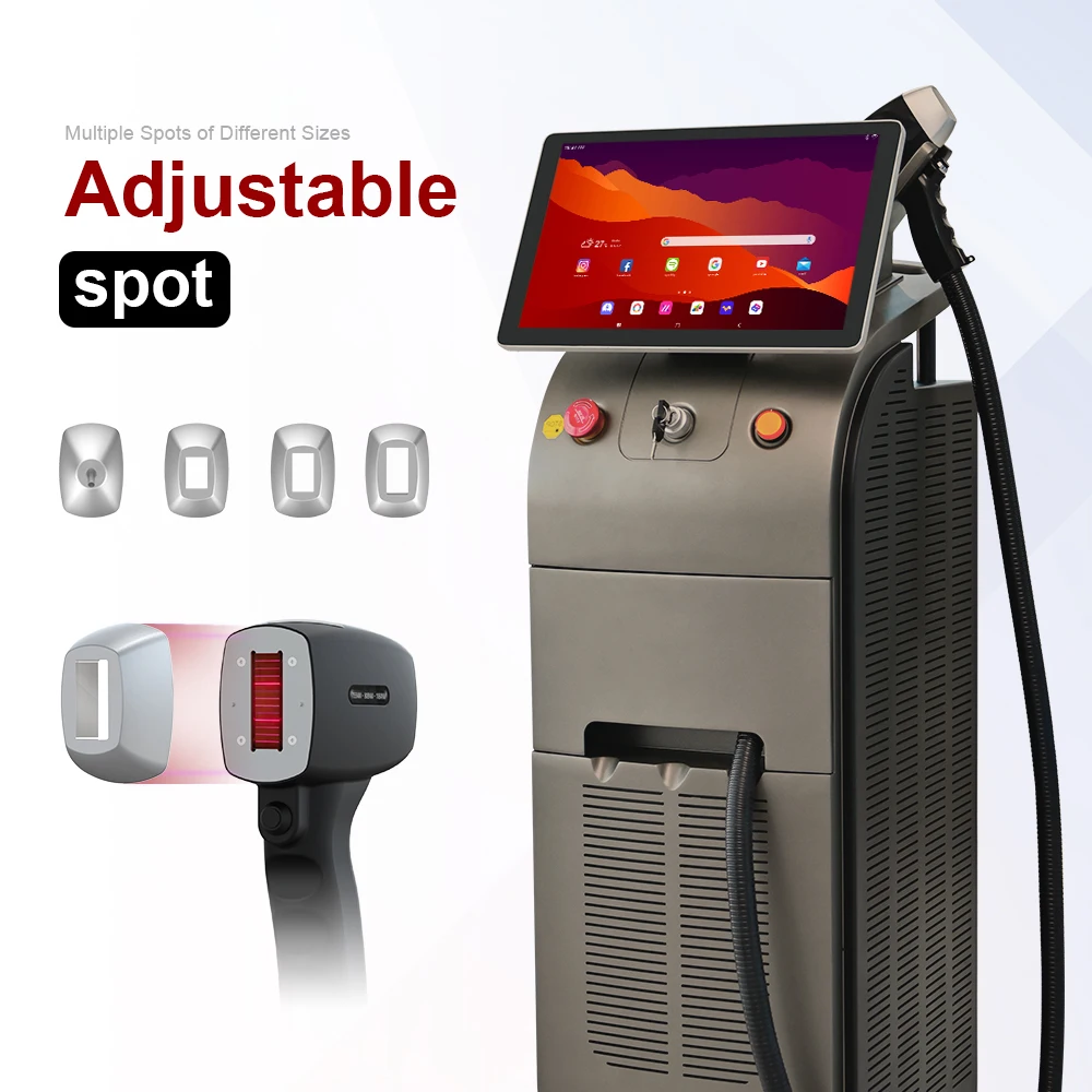 The Cloud era 2023 switchable spot Ice titanium 4K diode laser epilator alexandrite triple laser hair removal machine