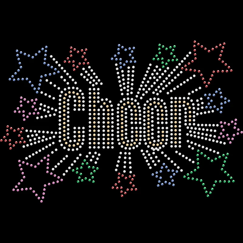 Customize t Shirt Apparel Clothing Rhinestone Transfer Hotfix Designs Megaphone Cheer Mom