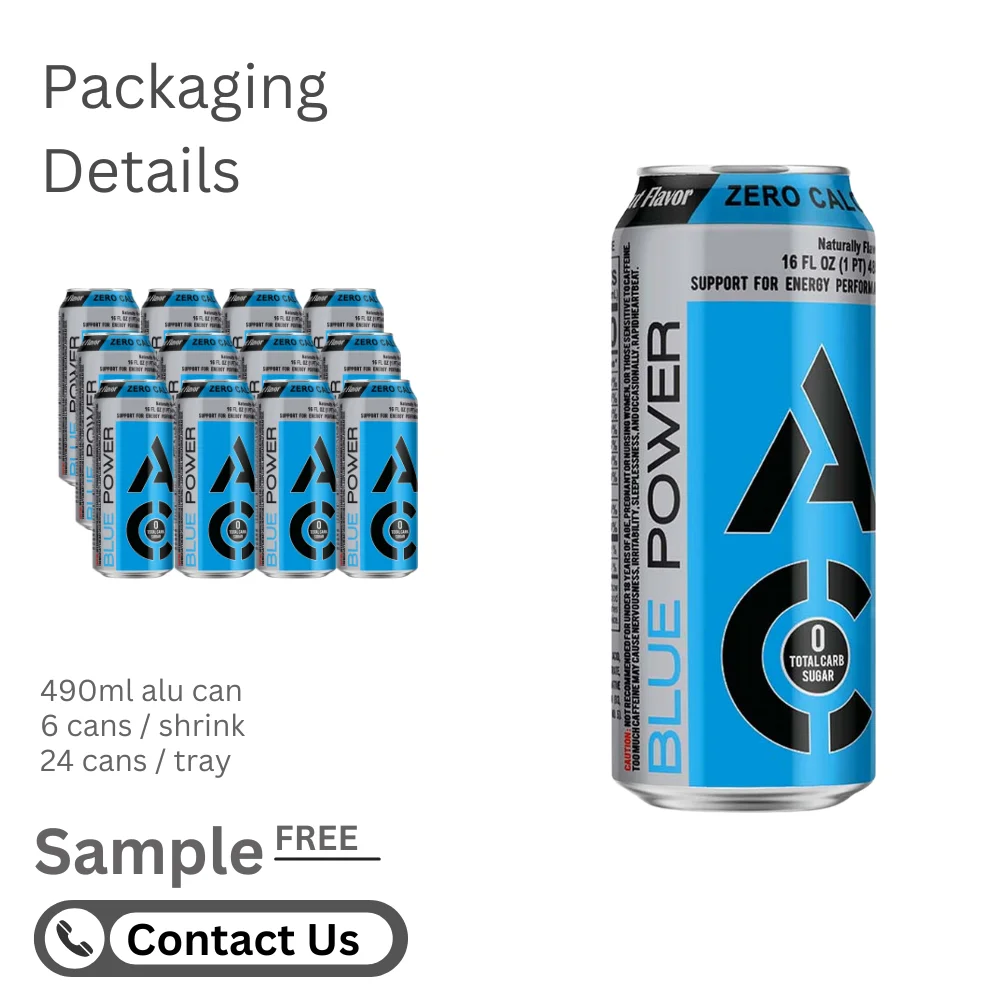 Energy Drink Supplier 490/330/250ml Carbonated Hydration Drink -  Beverage Factory Vietnam - Free Sample - Private Label OEM