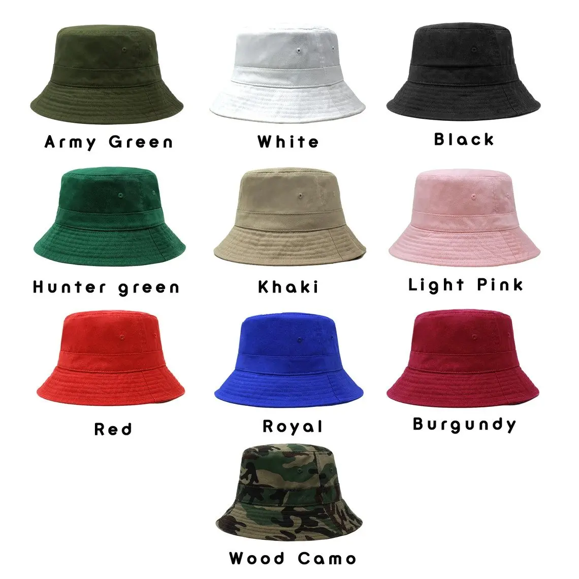 Everyday Cotton Style Bucket Hats Unisex Trendy Lightweight Outdoor Hot Fun Summer Beach Vacation Getaway Headwear