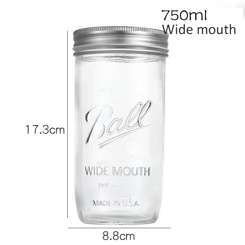 Factory Price Glass Transparent Mason Jar With metal Lid Carved Storage Glass Bottle High quality Large capacity
