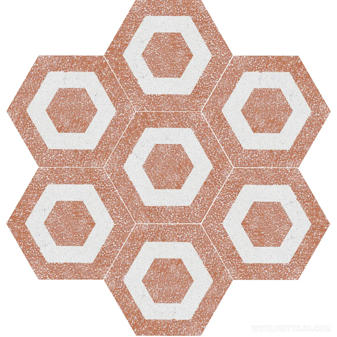 Terrazzo encaustic cement tiles hexagon VTH23-005-T03