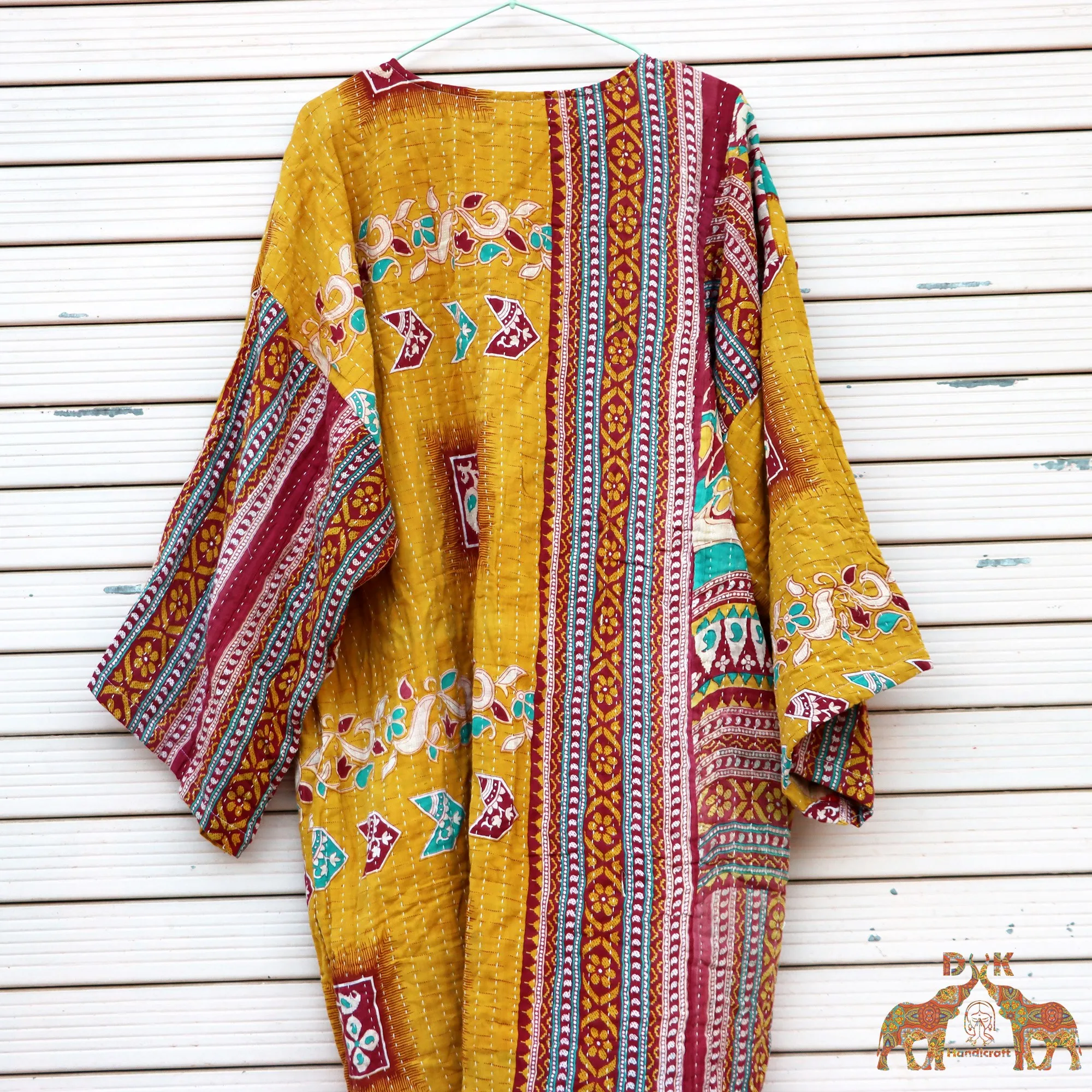 New Arrival women vintage kantha kimono robe handmade kantha jacket cotton kantha