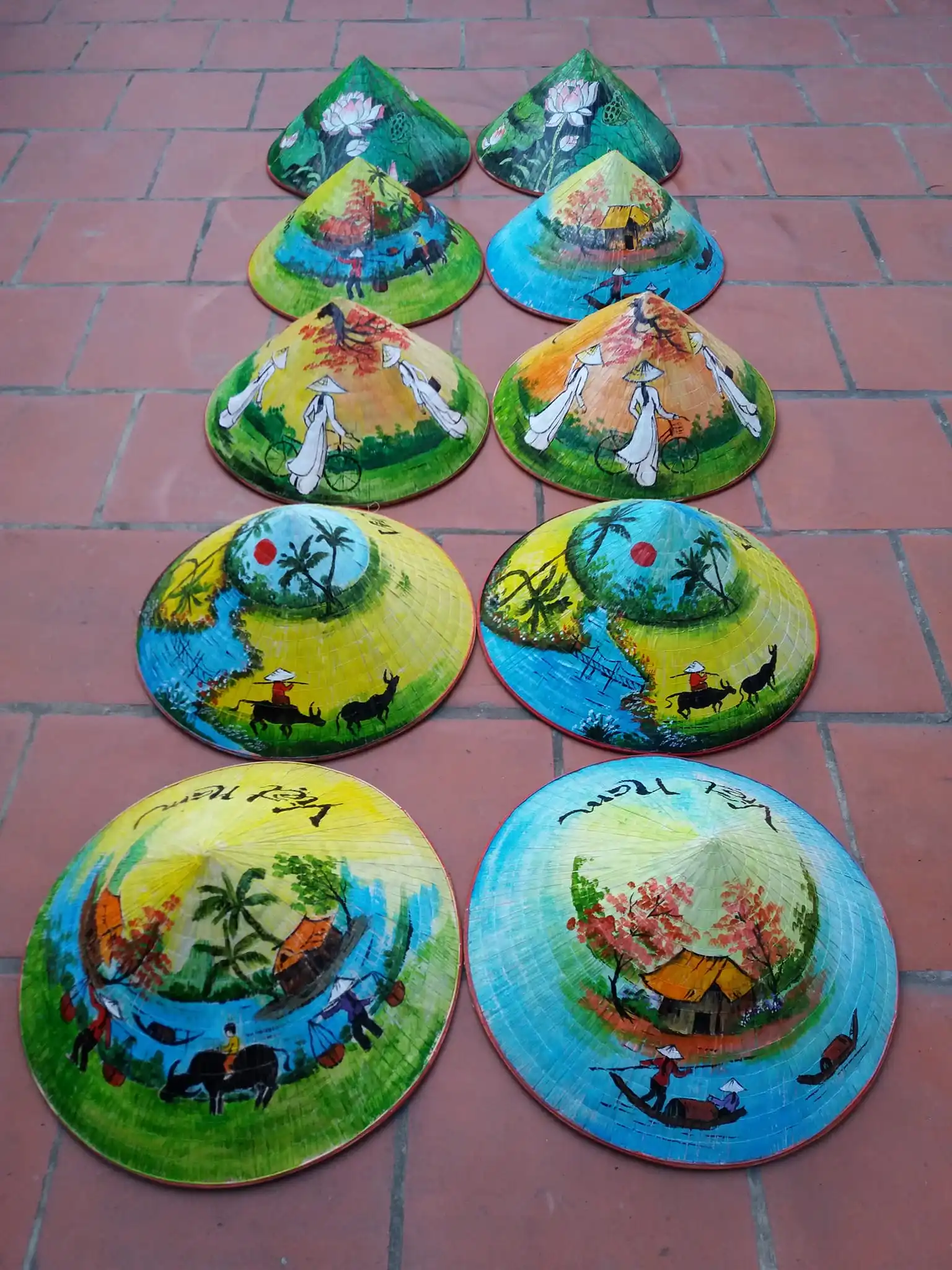 Vietnamese Conical Hat Palm Leaf Conical Hat Traditional Decoration Hat Different Size