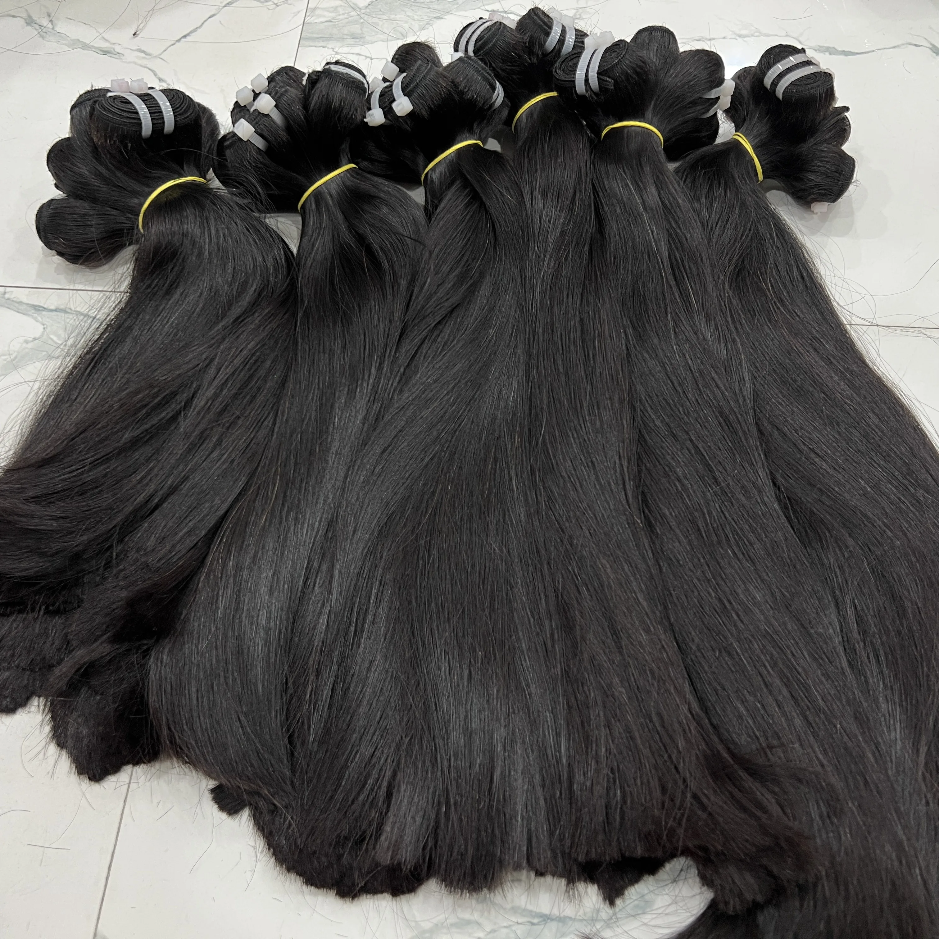 Best quality natural straight black unprocessed no chemical free tangling cuticle aligned vietnamese human hair extension