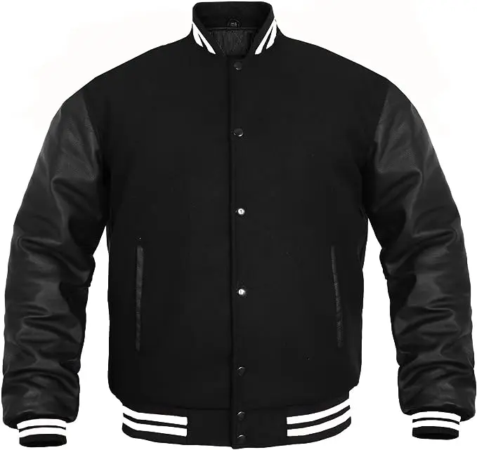 High Quality Reversible Baseball Jackets for Men Custom Embroidered Logo Letterman Varsity Breathable Leather Sleeves Price