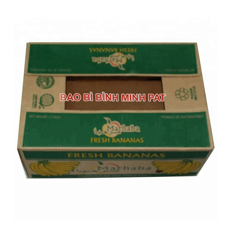 Wholesale kraft portable gift box corrugated packaging box for banana fruit carton box