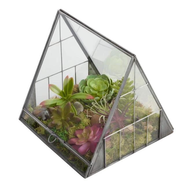 Geometrical Metal Glass Terrarium for Home Decoration