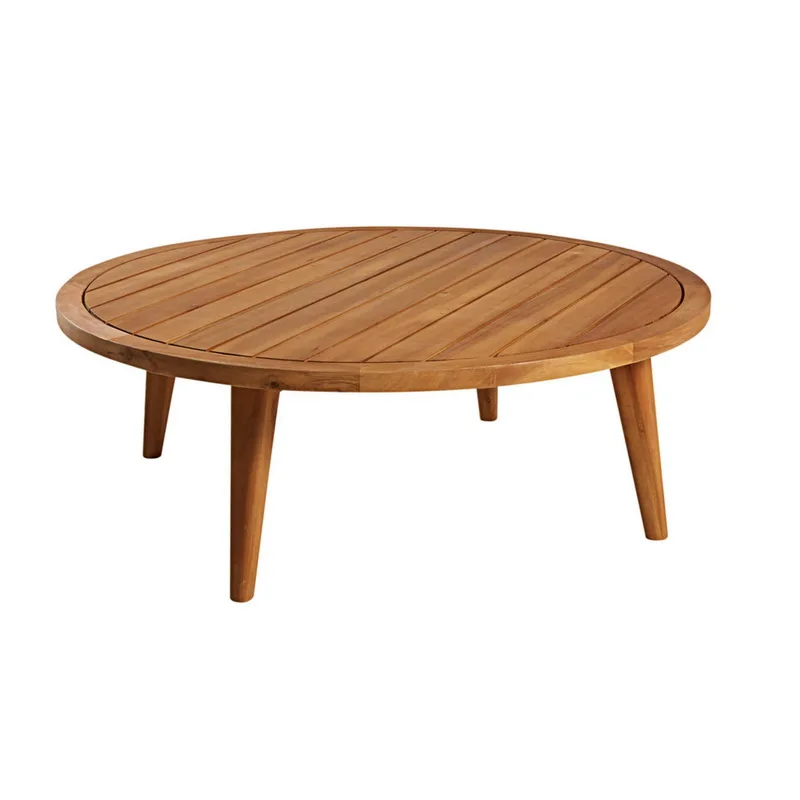 Patio Wooden Round Coffee Table Living Room Furniture High Quality Wood Best Seller Garden Table Cafe Furniture