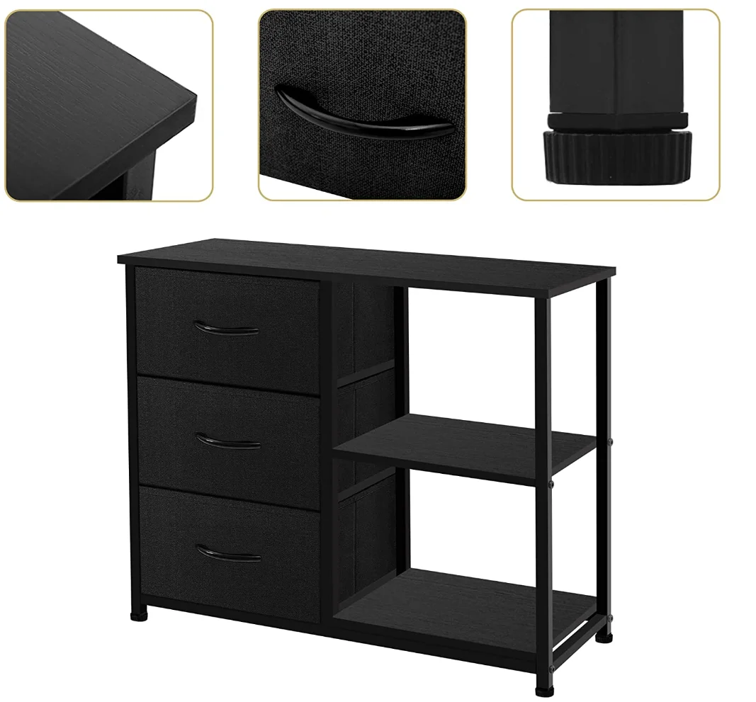 New Design fashion foldable 4 Drawer Organizer Unit with 2 Shelves, Storage Chest for Office & organizer storage boxes home