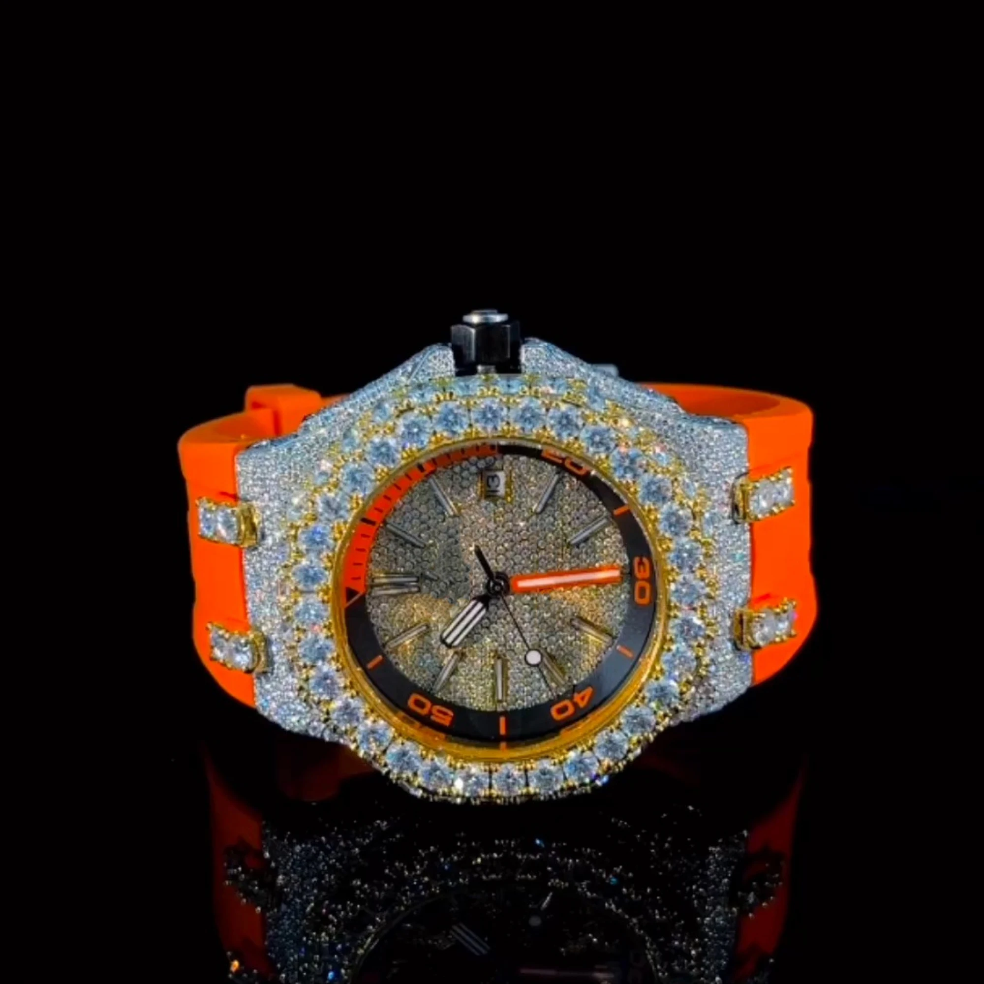 Мужские часы в стиле хип-хоп из нержавеющей стали, 20 мм