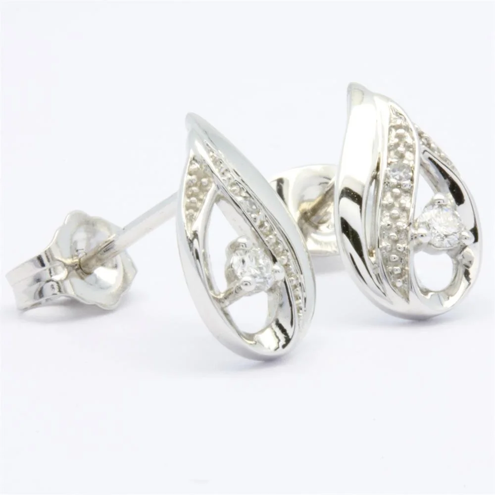 Wholesale Luxury Pear Earrings Engagement Gift 18K 14K 9K White Gold Diamond Fine Jewelry Jewelry Sets For Women