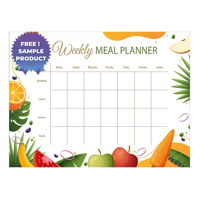 Dry Erase Weekly Meal Menu Nutrition Organizer Planner-1 Reusable Durable Polystyrene Material Holds The Surface With Static
